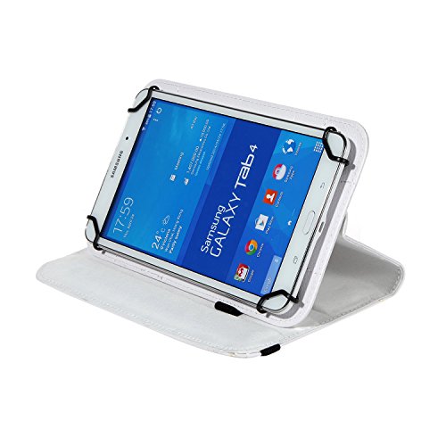 Universal Rotation Tasche für Tablet Modelle in 7, 8 oder 10 Zoll Größe Case Schutz Hülle Cover (10 Zoll, Weiß) - 3