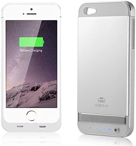 Baidatong 005(black) 3000mah Extended Battery Case Back Up Power Bank for iPhone 5 / 5S Back Up (iOS 8.0 or above Compatible) + Lightning Charging Port + Kick Stand + Slim Fit Slider Design + Full Body Protection + On/Off Switch LED Battery Level Indicator, Compatible with AT&amp;T, T-Mobile, Verizon, Sprint (Black) (white)