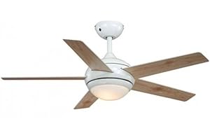 aireRyder Deckenventilator mit Licht und Fernbedienung Fresco 112 cm, Gehäuse weiß, Wendeflügel in weiß und Kiefer