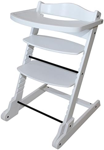 Baby Dining Chair Solid Wood Multifunctional Baby Dining Seat Foldable Portable Child Dinette ( Color : White )