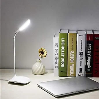 Harikrishnavilla Plastic Rechargeable LED Touch on/off Switch Desk Lamp, Children Eye Protection Student Study Reading Dimmer USB Charging, Multicolour