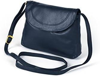 Eastern Counties British Leather Abigail Cross Body Shoulder Handbag Purse in Blue, Brown, Red or Oxblood