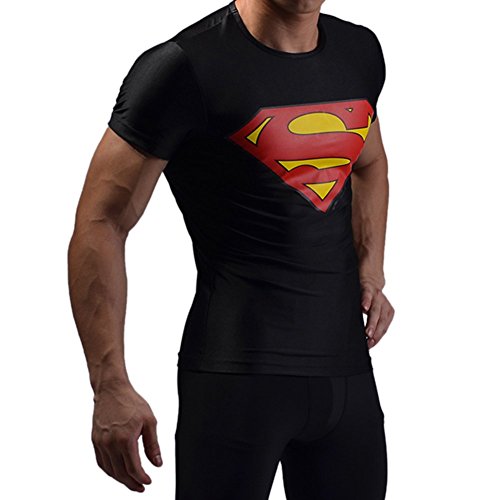 M.Baxter Compression Shirt Kurzarm Herren T-Shirts mit Fashion Logo Printed Fitness Funktionsshirt - 3