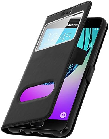 CEKA TECH® Samsung Galaxy A5 (2017) Case Cover Magnetic View with Leather Case Shell Cover and Stand for Samsung Galaxy A5 (2017) - Black