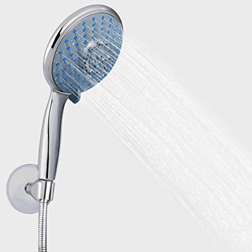 DSIKER®Luxus massage Duschkopf,Air 5 Jet Brausekopf 150 mm Größe,pulsierende angenehm kräftige duschstrahl,Wellnessbrause,Brausekopf,Regendusche Regenbrause Duschbrause Regenwalddusche SPA Wellness Regen Brause Shower,5 Strahlarten Chrom - 5