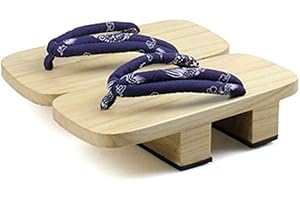 Black Sugar Sandali Samurai da uomo in legno, con tacco alto da 5 cm, per casa, travestimento cosplay, abbigliamento giapponese M (37/39), L (40/41), XL (42/44), XL (45/46)