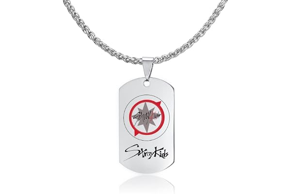 ZHENGGE Kpop Stray Kids Merch Pendentif Collier, Collier en Acier Inoxydable Stray Kids pour Cadeaux