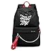 Produktbild Xurgm Schultasche Reisen Wasserdicht Laptop Rucksack Luminous Lyrics Drucken Ladegerät USB (Schwarz + Roter Gürtel)