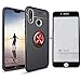 Produktbild SHYHONG Kompatibel Huawei P20 lite Hülle+5D gehärtetem Glas Soft Silikon TPU Handyhülle mit 360°drehbarer Fingerhalter und Magnetic Metall Blech Anti-Shock Bumper Cover(Rot+Schwarz)