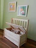 Best of JAM® Kindersitzbank mit Stauraum mit praktischer Deckelbremse MASSIVHOLZ UNBEHANDELT - 3