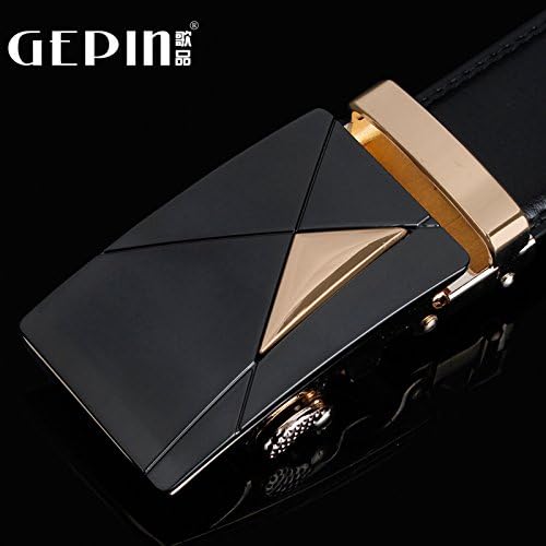 Leather Men head-sheeted automatic deduction business wide waistband wild belts , Male and center points deduction ,115cm