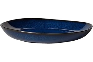 VILLEROY & BOCH like. by Villeroy and Boch – Coupe Plate Lave Bleu, 28 x 27 x 4,3 cm, jolie Coupe en Grès pour des Accompagnements et des Plats plus Copieux, Résistante au Lave-Vaisselle et au Micro-ondes
