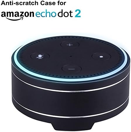 Aluminum Amazon Echo Dot Case - Protective and Durable Round Speaker Stand Holder Case for Amazon Echo Dot 2nd and 1st Generation, 3.3" Round Speakers(Black)