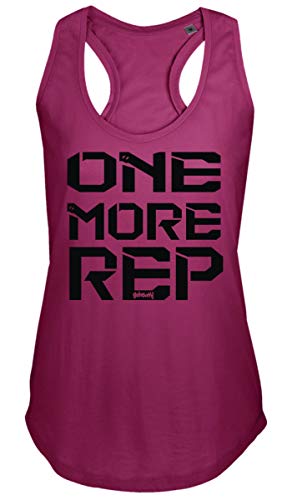 GO HEAVY Donna Racerback Top | Camicia da Allenamento Gym Yoga | Sport Senza Maniche T-Shirt Sportivotop Canottiera | One More Rep Rosa M