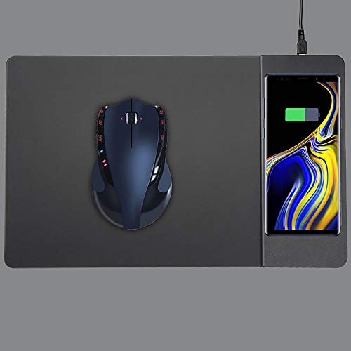 Preisvergleich Produktbild Jamicy® Mauspad drahtlose Aufladung, Qi bestätigte 10W schnelle drahtlose Aufladeeinheits-Mausunterlage für Samsung Galaxy Note9 / S9 / note8 / 5 S8 / S7 Plus S6 Edge, iPhone X / 8 / 8