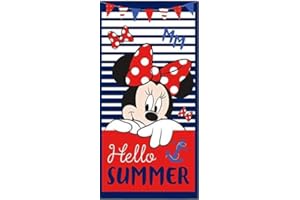 Various Toalla de Playa Infantil con Licencia Oficial Disney (Minnie Mouse)