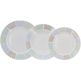 Quid Canada 18-Piece Porcelain Dinnerware Set for 6 People | White, Round Design, Gloss Finish, Stackable, Microwave Safe