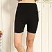 Liang Rou Maternity Ultra Thin Stretch Adjust Waistband Short Leggings Plain Color Black 2-Pack