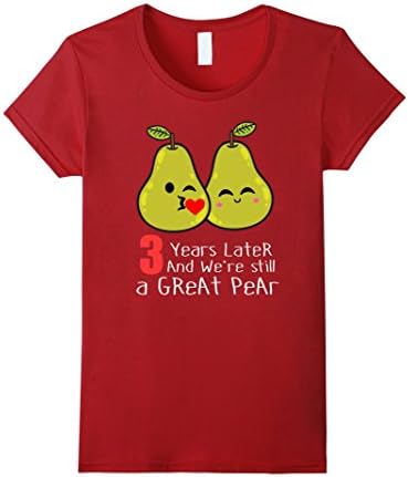 Women's 3rd Wedding Anniversary Shirt Gifts Funny Couples T-shirt XL Cranberry