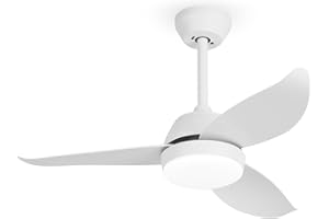 SNSOK Ventilatore da Soffitto con Luce LED 36" - 6 Velocità, 3 Luci Regolabili, Motore DC Silenzioso, Telecomando e Timer, Funzione Inverso Estate/Inverno - Per Camera da Letto, Soggiorno, Casa Moderna