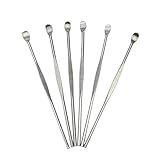 Pinzhi - 6x Cure-Oreille Inox Curette Cérumen Acier Nettoyeur de Cérumen