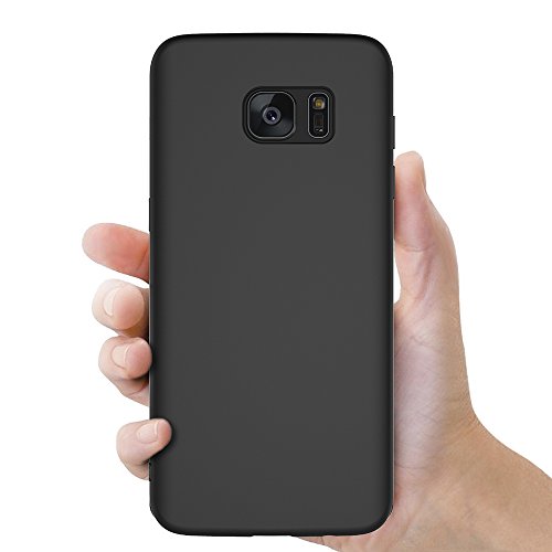 Funda Samsung Galaxy S7 Edge  AICEK Negro Silicona Fundas para Samsung S7 Edge Carcasa Galaxy S7 Edge Negro Silicona Funda Case  5 5  