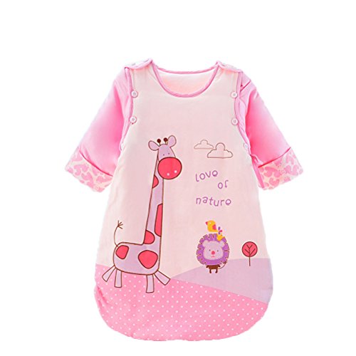 Moolecole Cute Cartoon Infant Sleeping Bag Baby Sleeping Bag Neonatal Anti-Kick Quilt Cotton Sleeping Bag Autumn and Winter Pink