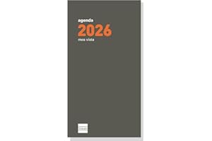 Finocam - Recambio agenda 2026 Mes Vista | Enero - Diciembre (12 meses) | Recambio anual agenda Plana P497C con Notas, Teléfonos y Calendarios - Catalán