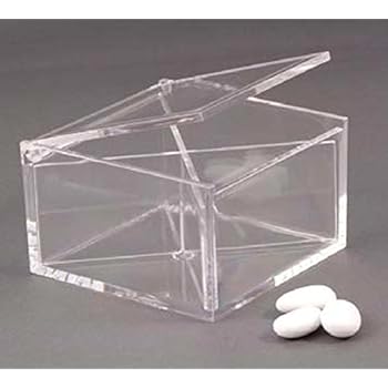 Partycolare- Scatole in Plexiglas 8x8x4 cm con separatore 12 pezzi