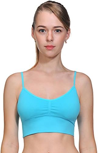 ACtex Women's Low Impact Wider Soft Band Stretch Thin Strap Fitness Walking Bra With Removable Pads