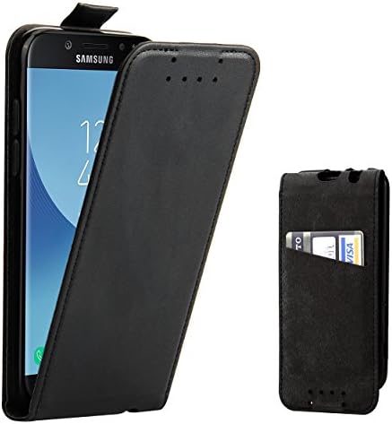 Galaxy J5 2017 Case, Supad Slim Leather Flip Protective Case Cover for Samsung Galaxy J5 2017 with Card Slot (Black)