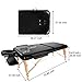 Produktbild Tomasa Massagebett tragbar, Faltende Massageliege holz Portable zwei Abschnitt falten Massagetisch, Spa Massagetisch Massagebank Deluxe mit dichter Multischichtzellenschaum Tragetasche (Schwarz/Holz)