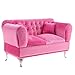 Produktbild Homyl Rosa Langes Sofa Couch Mit Kissen Möbel Für 1/6 Barbie Puppenhaus Puppenstube Zubehör
