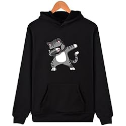 SERAPHY Mujer sudaderas de invierno Hip Pop Dabbing bailando Unicornio impreso sudaderas con capucha de moda Gato negro XS