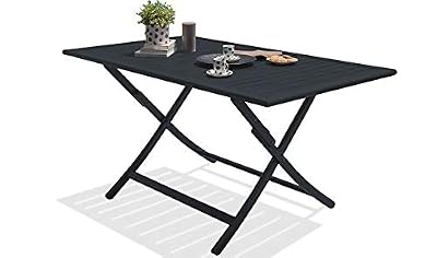 ALUMOB Table de jardin Marius rectangulaire gris anthracite 4/6 personnes