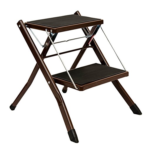 Preisvergleich Produktbild HURONG168 Küchenstühle Leiter Klappleiter Rutschsichere Leiter Leiter Steigleiter Leiter Trittleiter Lounge-Sitz (Farbe : Braun)