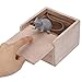 Produktbild TianranRT April Dummkopf Tag ein lustig praktisch Spielzeug erschrecken klein aus Holz Box mit Maus (Grau)