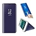 Produktbild SevenPanda Für iPhone 10 Handyhülle Metall, iPhone X XS 5.8" Hülle Stand, Flip Spiegel Luxus Transparent Case Intelligente Ultra Thin Book PC Hart Kratzfeste Handy Tasche - Dunkelviolett