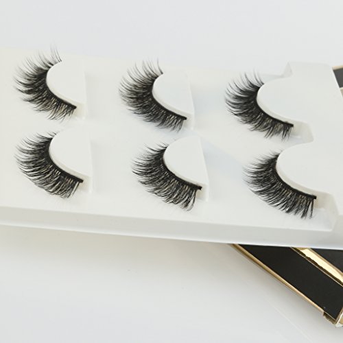 3 Paar Schwarz 3D Handgemachte Natürliche Lange Falsche Wimpern Wimpern Make-up - 4