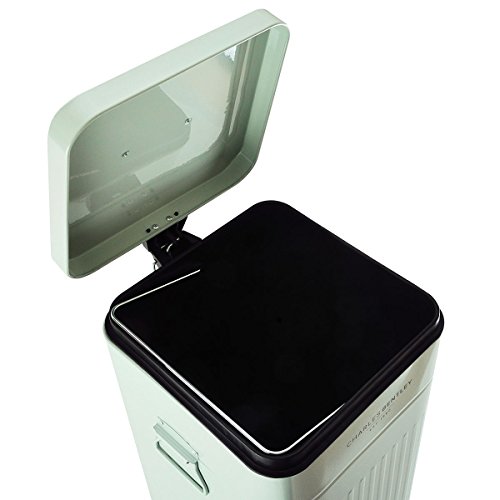 Bentley Home – Eckiger Retro-Mülleimer/Treteimer – Stahl – Blassgrün – 30 L - 4