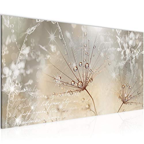 Bilder Blumen Pusteblume Wandbild Vlies - Leinwand Bild XXL Format Wandbilder Wohnzimmer Wohnung Deko Kunstdrucke Gelb 1 Teilig - MADE IN GERMANY - Fertig zum Aufhängen 205512a