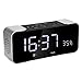 Produktbild iMusi Drahtlose Bluetooth Lautsprecher Doppel Wecker FM Radio LED Bildschirm mit USB Ladekabel und Aux Audio Line - Grau