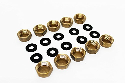 3/4" Brass Blanking Cap & Washer (10) Spares +