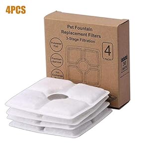 dewdropy Filtros Fuente Gatos 4PCS Fuente para Mascotas Filtro Pequeña Flor Cuadrado Dispensador De Agua para Mascotas Accesorios De Repuesto