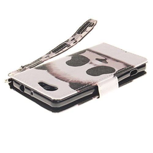 Nancen Sony Xperia Z3 Compact / Z3 mini (4,6 Zoll) Handytasche / Handyhülle. Flip Etui Wallet Case in Bookstyle – Premium PU Lederhülle Hülle Cover Mit Lanyard / Strap, Standfunktion, Kreditkarte und Brieftasche - 5