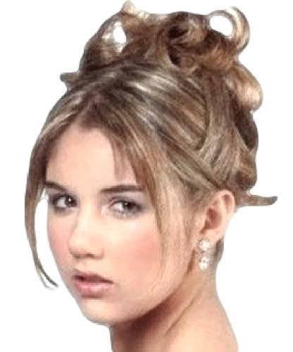 HAIR EXTENSION SCRUNCHIE NATURAL BLONDE UP DO DOWN DO MULT TONES SPIKY TWISTER