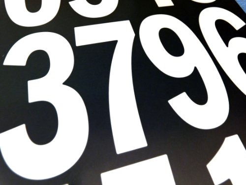 Pack de 88 9x10 2cm  100mm  Vinilo Blanco Adhesivo n  meros   autoadhesivo   adhesivo   Corte en forma de   impermeable n  meros para letreros  veh  culos  barcos  p  sters   proyectos de escuela