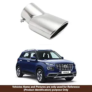 Oshotto Stainless Steel SS-009 Car Exhaust Muffler Silencer Cover Compatible with Hyundai Venue (Chrome)