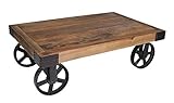 Maße: B 110 x H 35 x T 70cm dasmöbelwerk Massivholz Couchtisch Holz Metall im Industrie Design Ablage Shabby Chic Loft 02.061.03