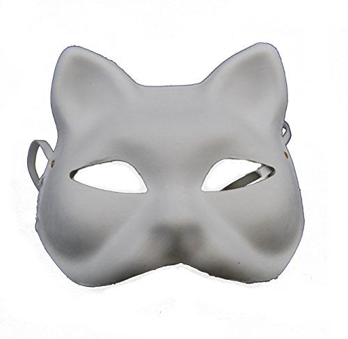 10x Papiermaske weiss für Karneval, Halloween und Projekte
